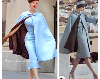 Claudia cape and dress - vintage 1950s inspired outfit - custom made