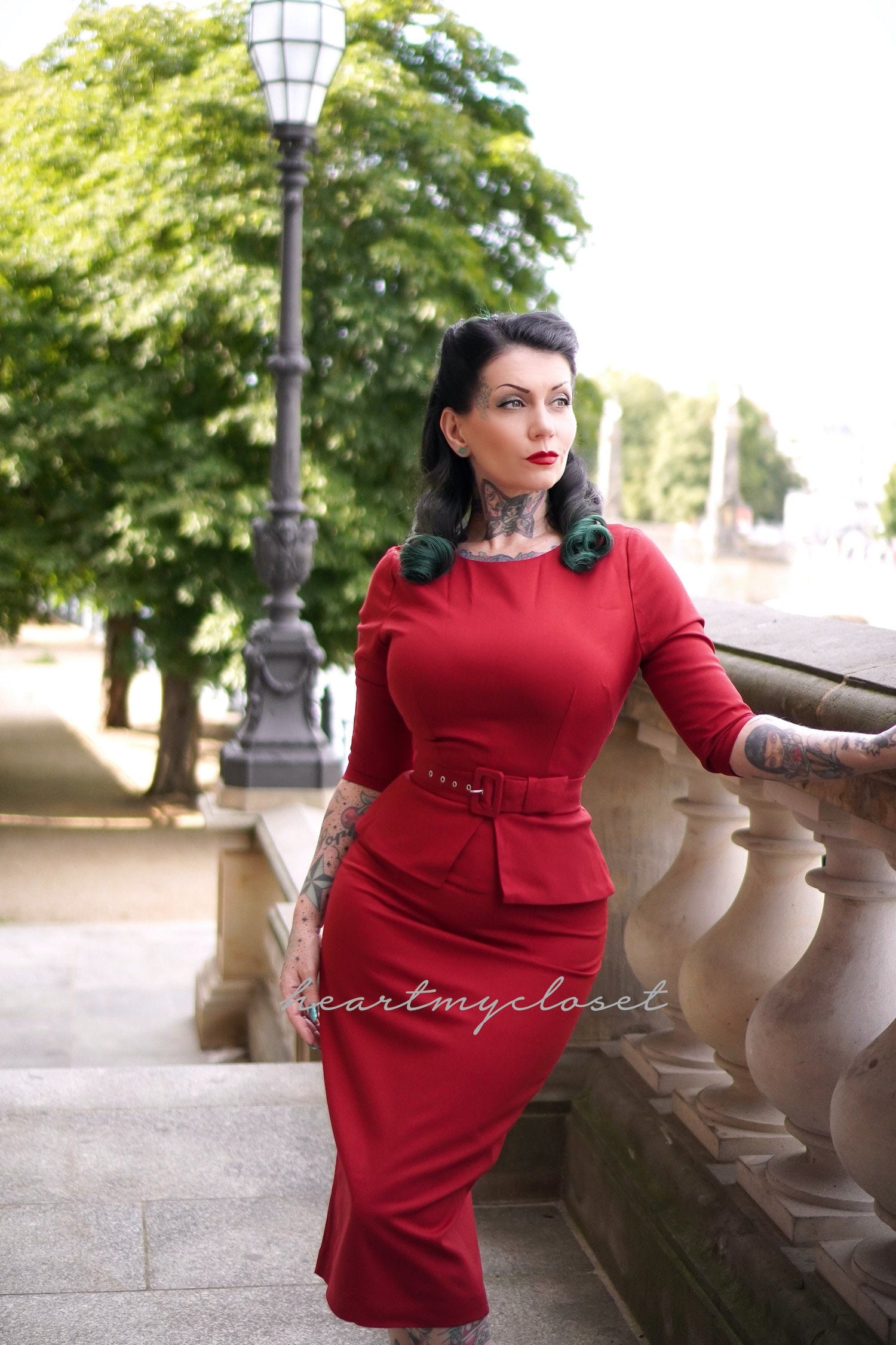 Peplum Waist - 50s Inspired Dress / Custom Made / Retro