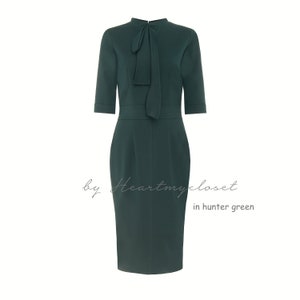 HALEY pencil dress with draped at neckline custom made all image 2
