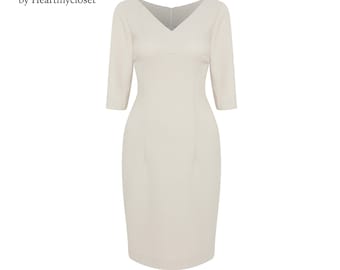 V neck new pencil dress or swing made to measure ALL SIZES classic