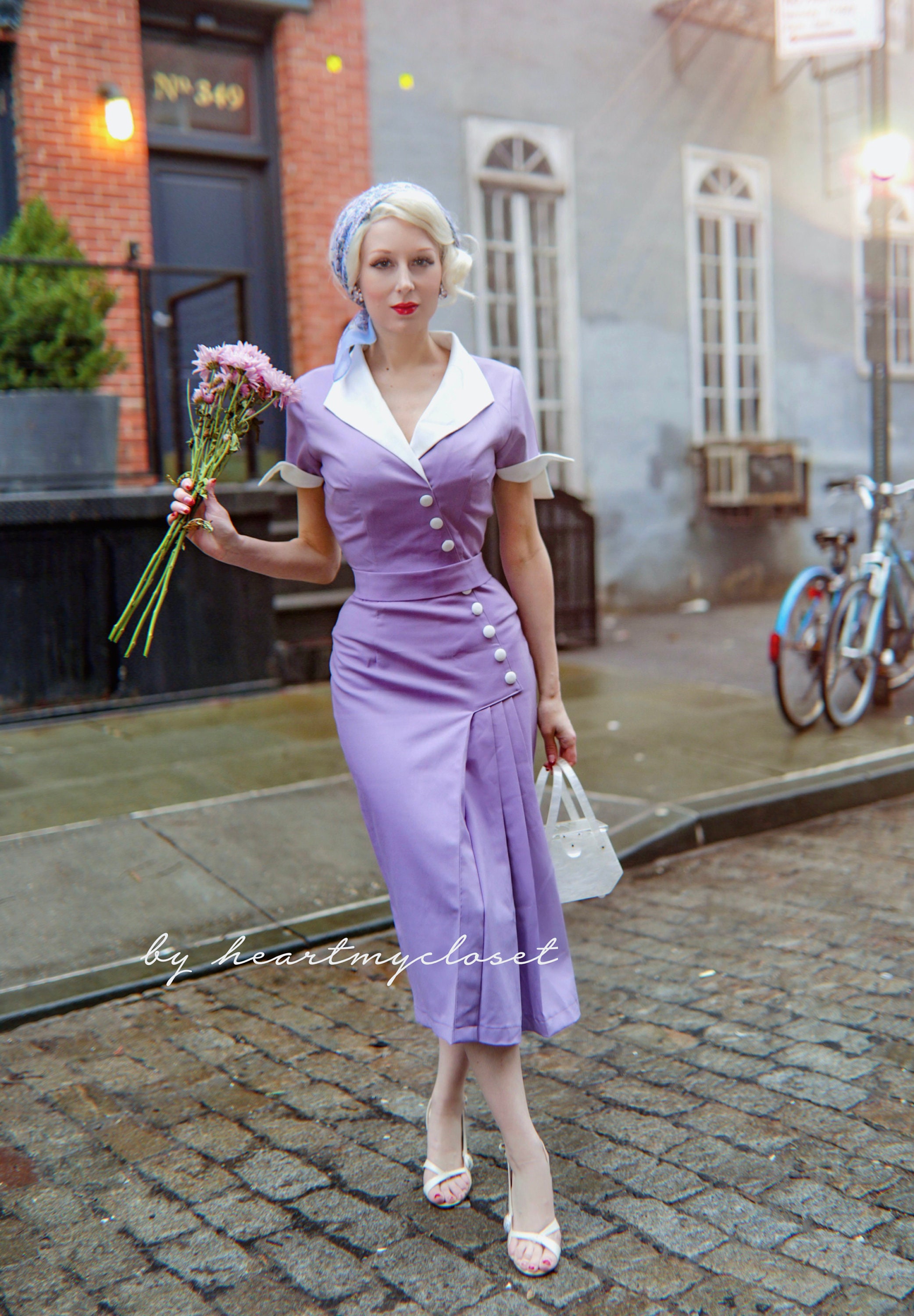 Julieann Pleat Dress 1950s Inspiration Dress Custom Made - Etsy Australia