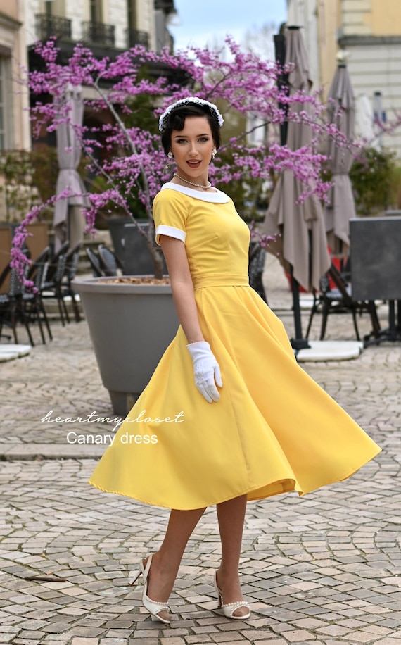 Canary Swing Dress - 1950s Inspired Retro Custom Made Available - Etsy