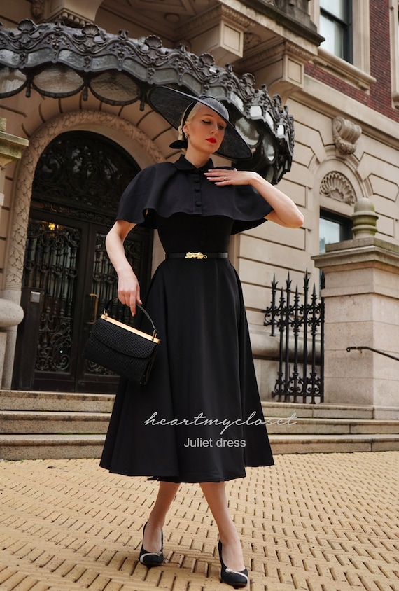 Juliet Dress and Cape 40s 50s Swing Dress With Matching Cape Etsy