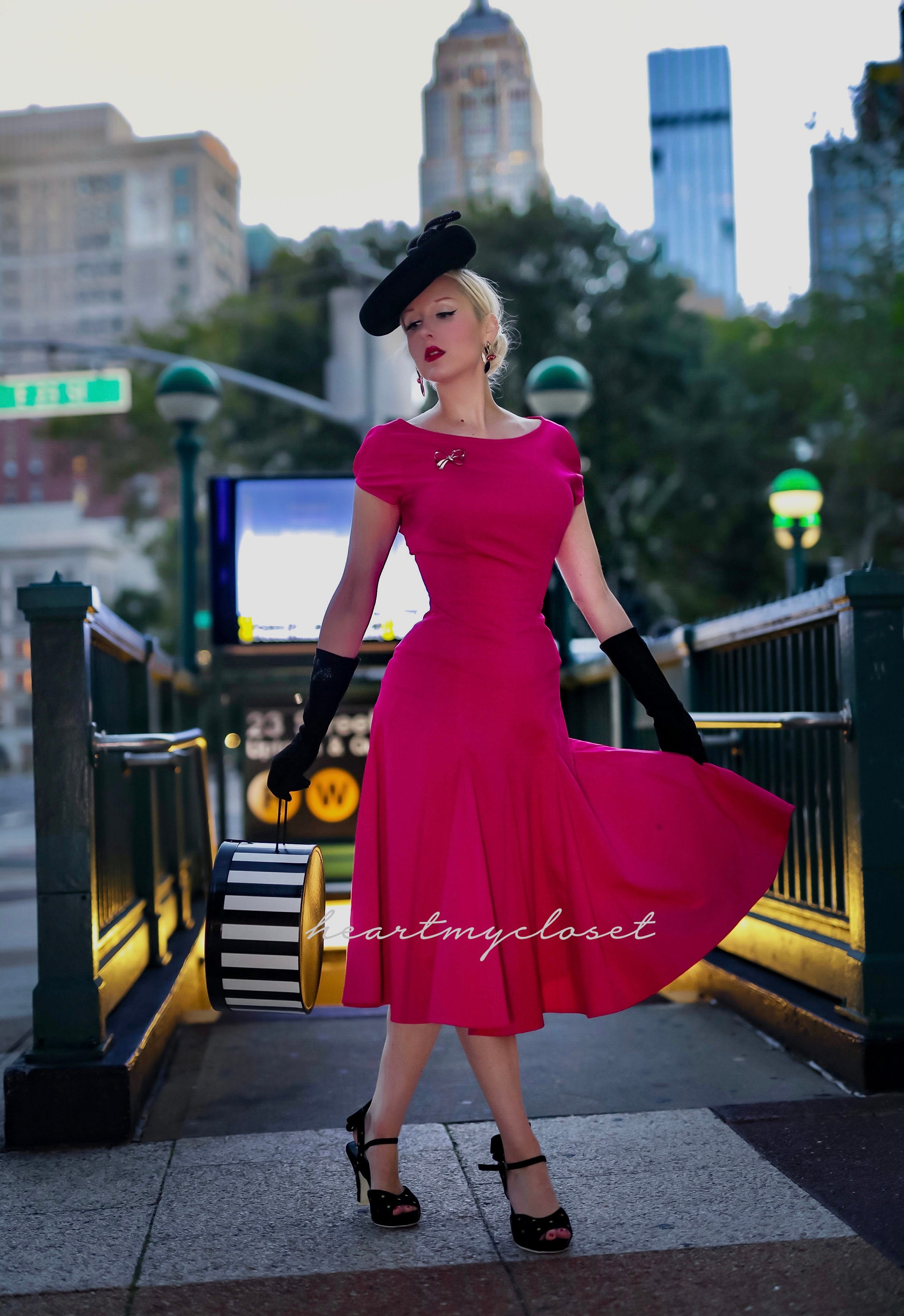 Retro Vintage Purple Dress Vivien Red Pencil Dress Removable Skirt Wrap   Heartmycloset
