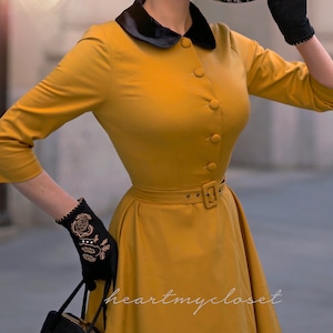 STELLA vintage inspired swing / custom made dress retro 50s made to measure pinup clothing image 2