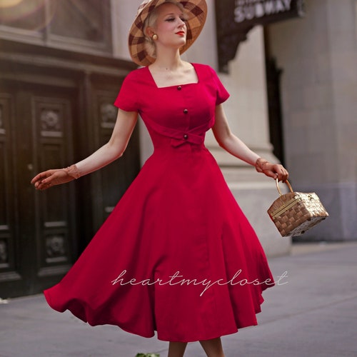 Criss Cross Front /1950s Swing / Custom Made Dress Retro 50s - Etsy