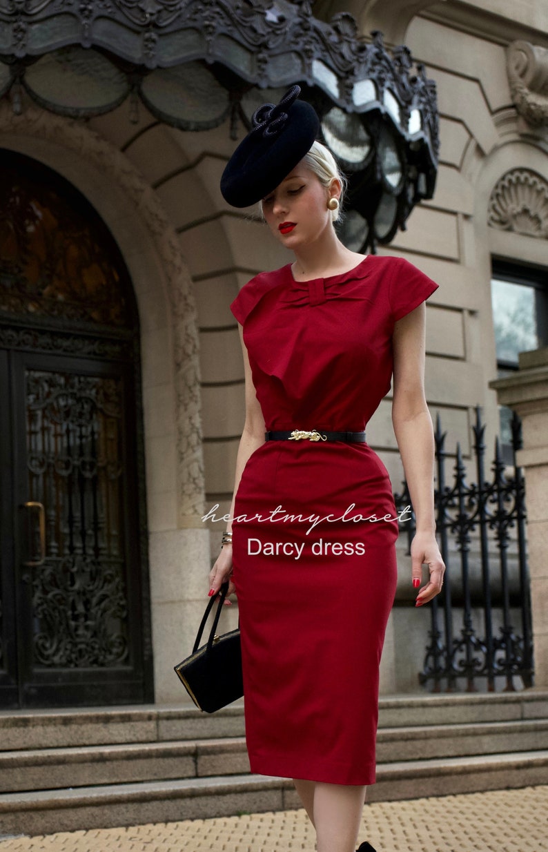DARCY pencil vintage dress inspired from custom made image 4