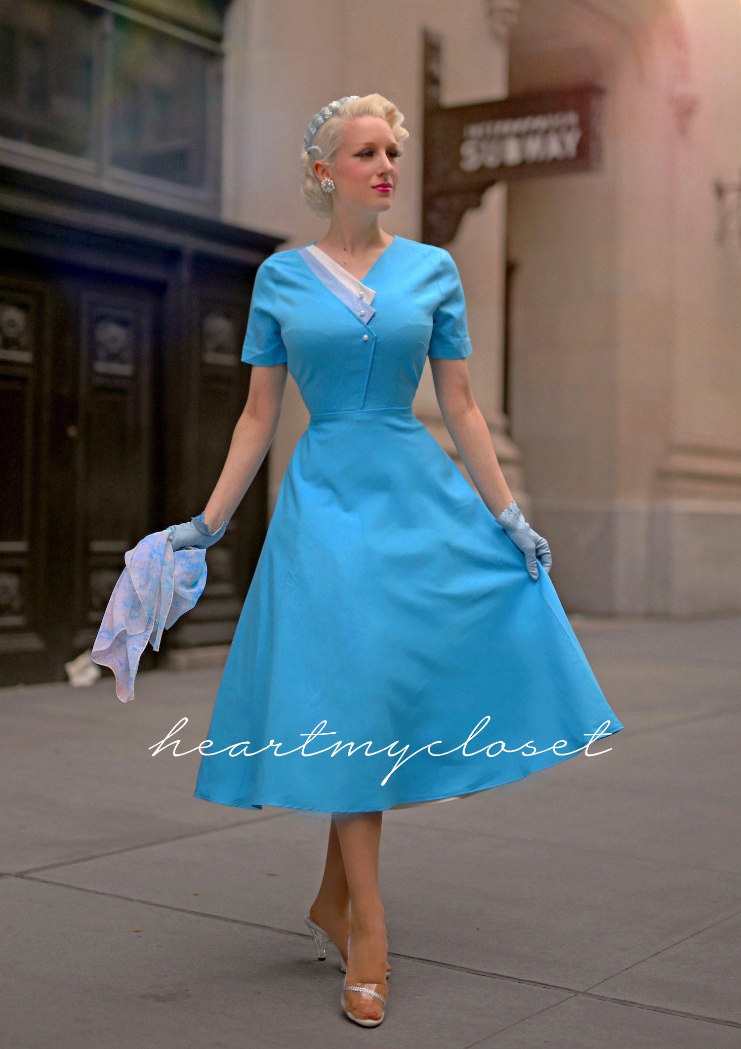 Darling 1950's Rayon Day Dress By R&K Originals / Medium – Xtabay Vintage