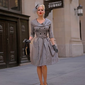 kate middleton grey dress with wrap shoulder rockabilly celeb inspired custom made
