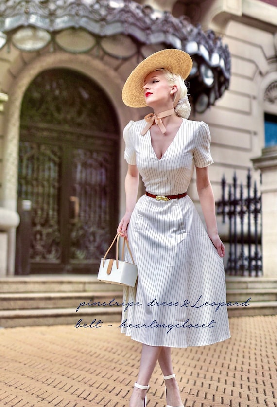 Casual Pinstripe Aline Dress - Custom Made Available - Etsy