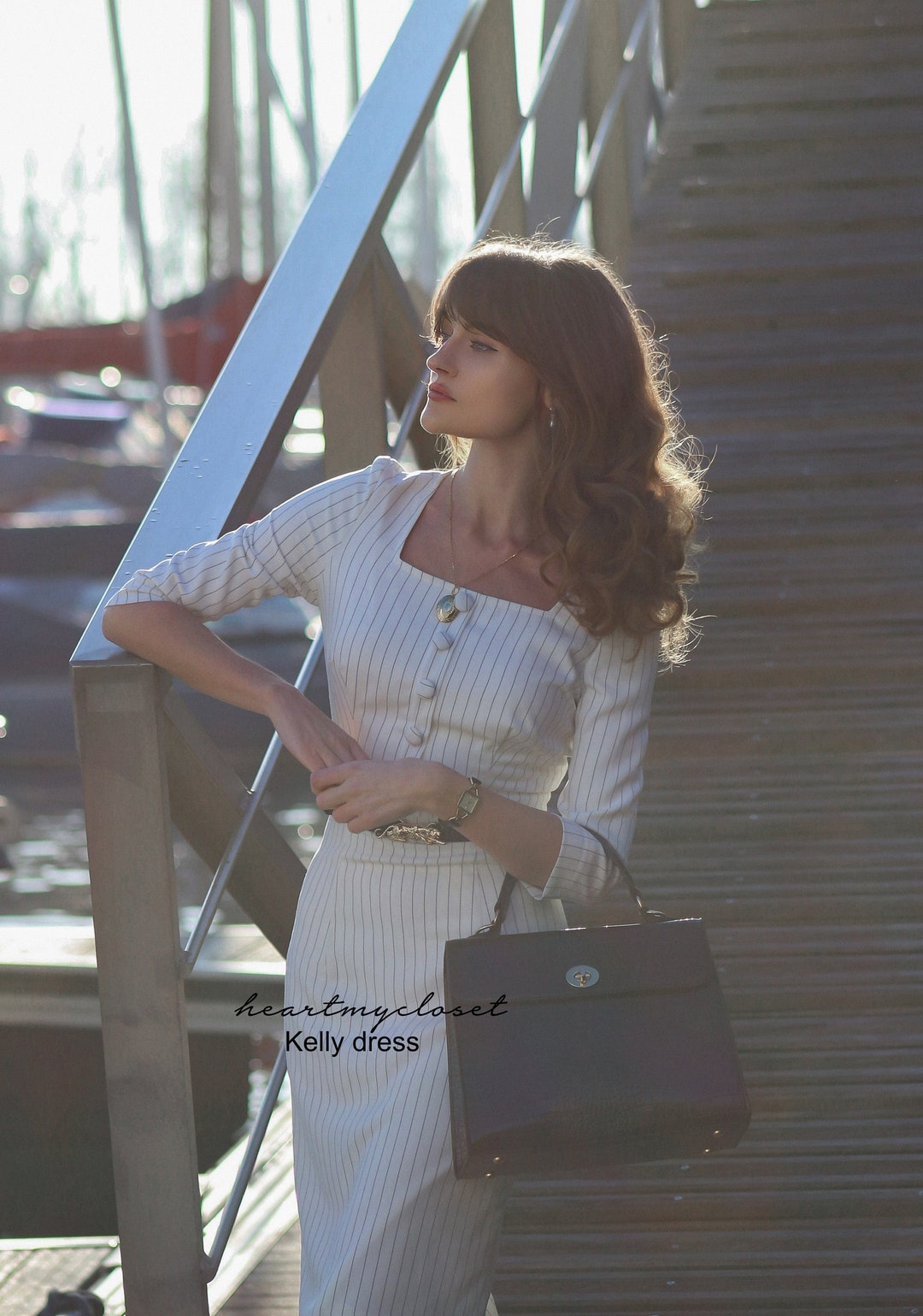 Long Sleeve KELLY With Belt- 1950s Vintage Dress Inspired Custom Made ...