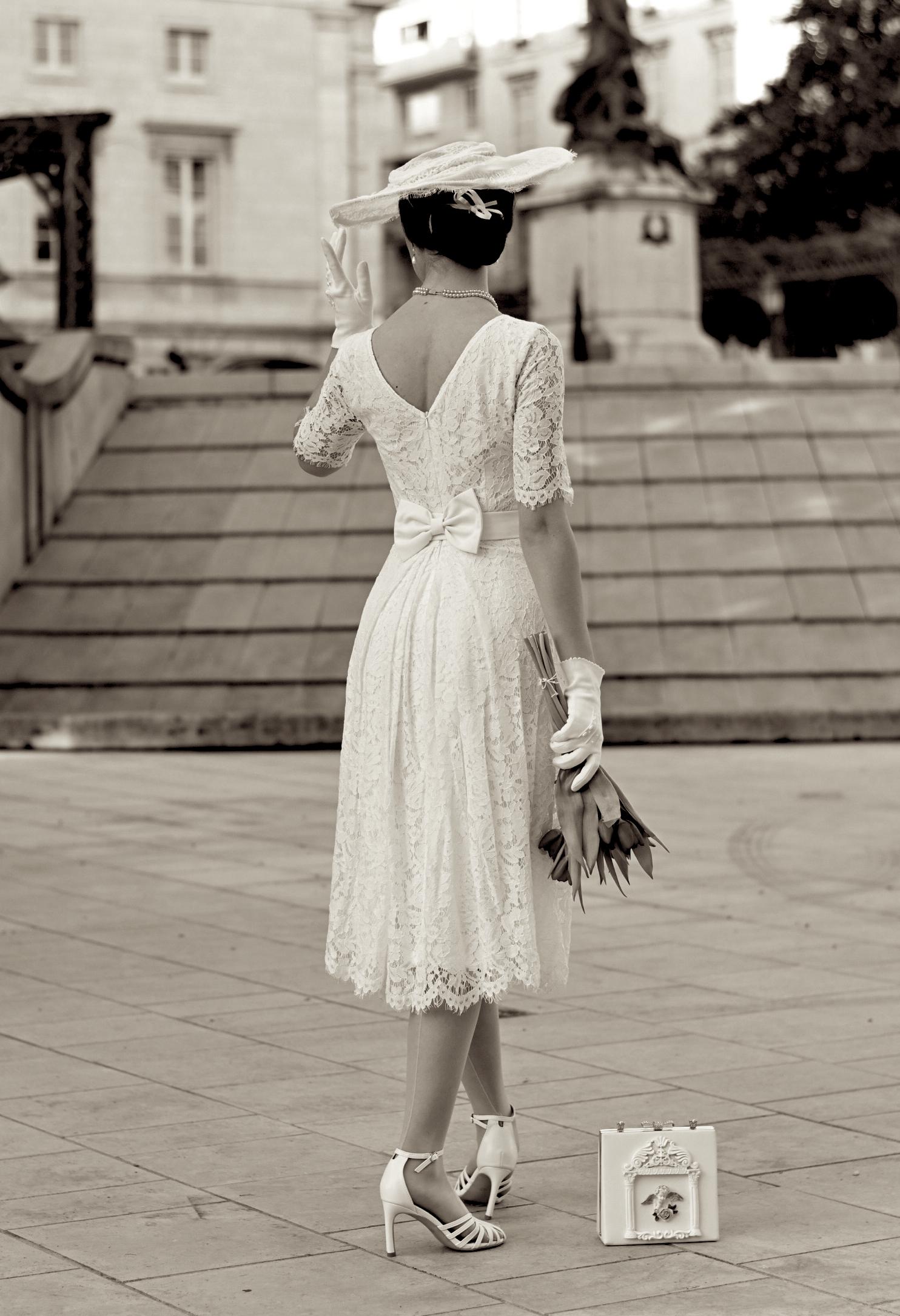 ANNA Lace- 1950s Vintage Dress With Pleat at Back Wedding - Etsy