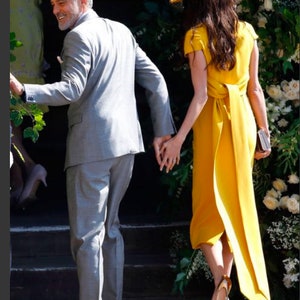 stunning yellow pencil dress custom made all sizes cocktail wedding image 4