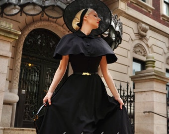 Juliet Dress and Cape- 40s 50s Swing Dress With Matching Cape