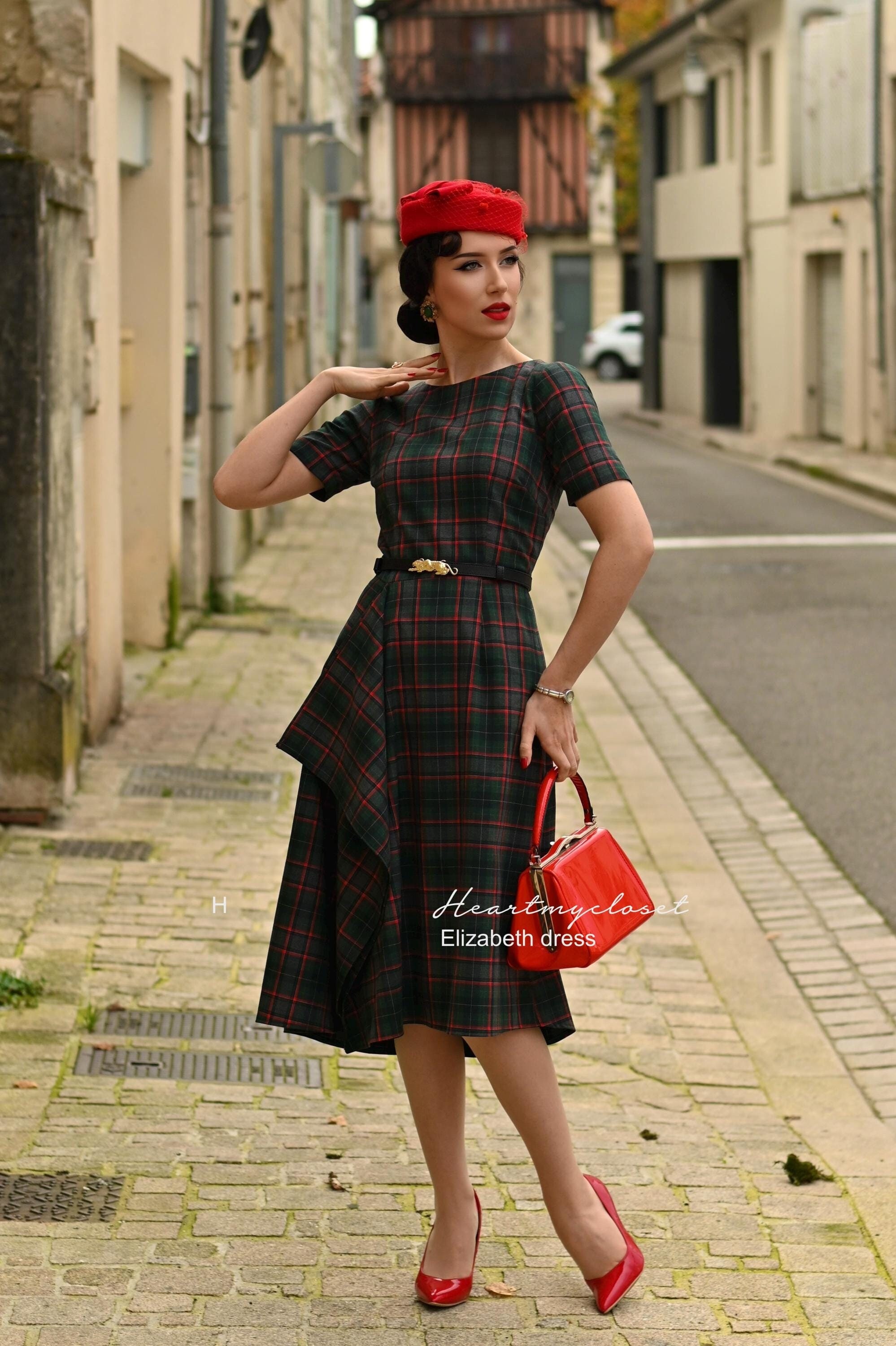 sachin and babi light blue dress Plaid Velvet-Taffeta Cocktail Dress for Women main image 0