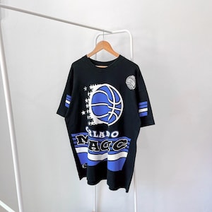 Vintage 90s/ Orlando/ Magic/ NBA/ vintage Salem screen 2 side made in USA black t-shirt (XL)