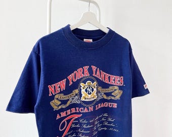 Vintage 90s New York Yankees T-shirt - Nutmeg Mills MLB Blue Tee