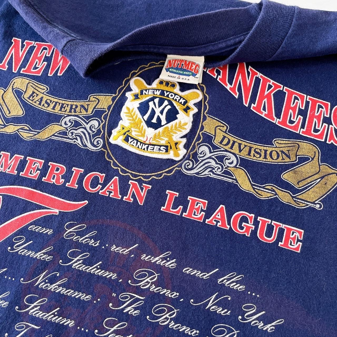 Vintage 90s New York Yankees T-shirt - Nutmeg Mills MLB Blue Tee