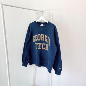 Vintage 90s/ Georgia Tech/ vintage Champion embroidery blue sweatshirt/ XL