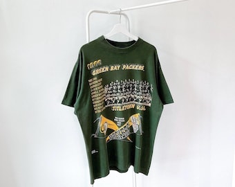 Vintage Green Bay Packers T Shirt Mens Size XL Green 90s NFL