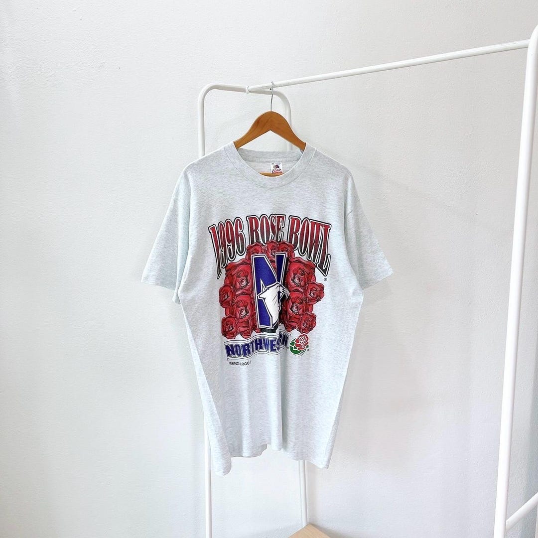 Vintage 90s Northwestern Wildcats T-shirt/ Rose Bowl/ Fruit of the