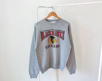Vintage/ 90s/ Chicago/ Blackhawks/ Hockey/ Lee Sport/ Made in USA/ Grau/ Sweatshirt/ XL