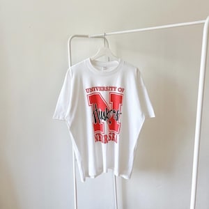 Vintage/ 90s/ Nebraska/ Cornhuskers/ NCAA/ Fruit of the loom/ white/ t-shirt (XL)