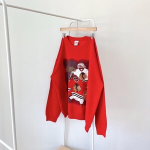 Vintage 90s Chicago/ Blackhawks/ hockey/Made in USA/ Nutmeg mills red sweatshirt/ XL
