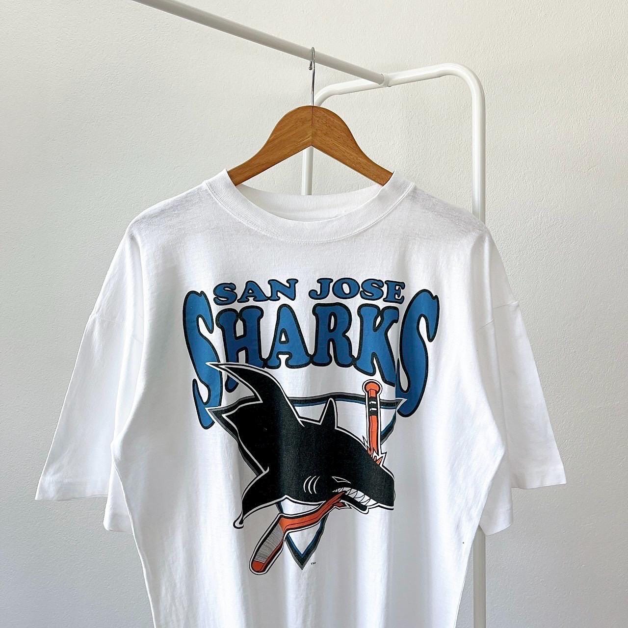 90s San Jose Sharks NHL Hockey White T-shirt (L) - Etsy