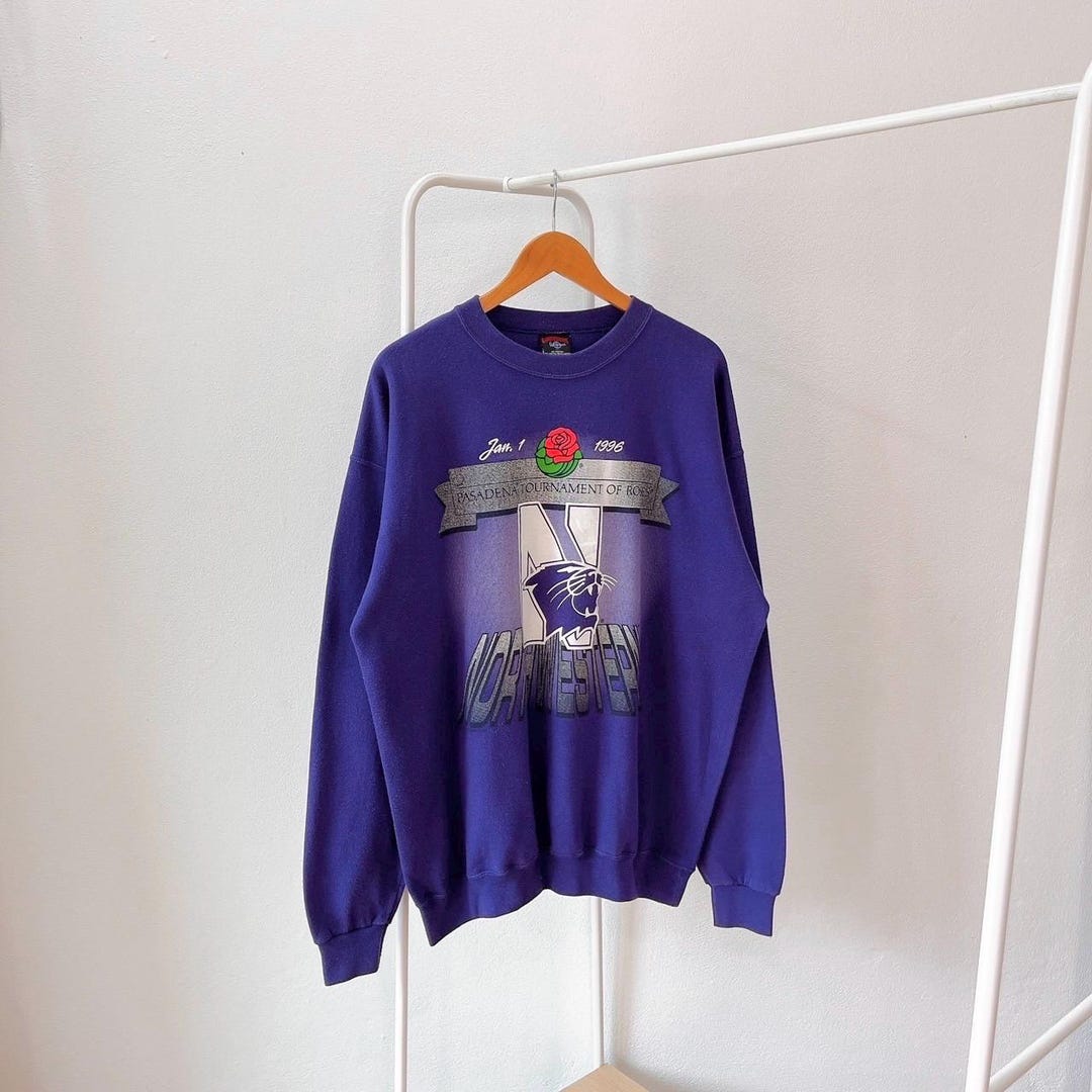 Vintage 1990s Northwestern Wildcats Football Sweatshirt/ Garment