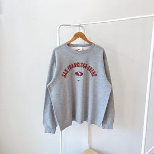 Vintage/ Años 90/ San Francisco/ 49ers/ Fútbol americano/ Nike/ Hecho en EE. UU./ Gris/ Sudadera/ XL