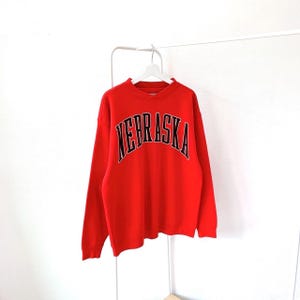 Vintage/ 90s/ Nebraska/ Cornhuskers/ NCAA/ vintage Dangger/ red/ sweatshirt (L)