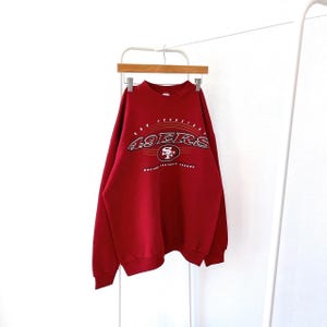 Sudadera vintage de los años 90 de San Francisco, 49ers, fútbol, roja, talla XL