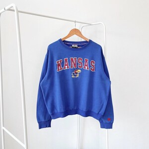 ヴィンテージ 00s/カンザス/ジェイホークス/NCAA/ヴィンテージ ブルー スウェットシャツ/XL
