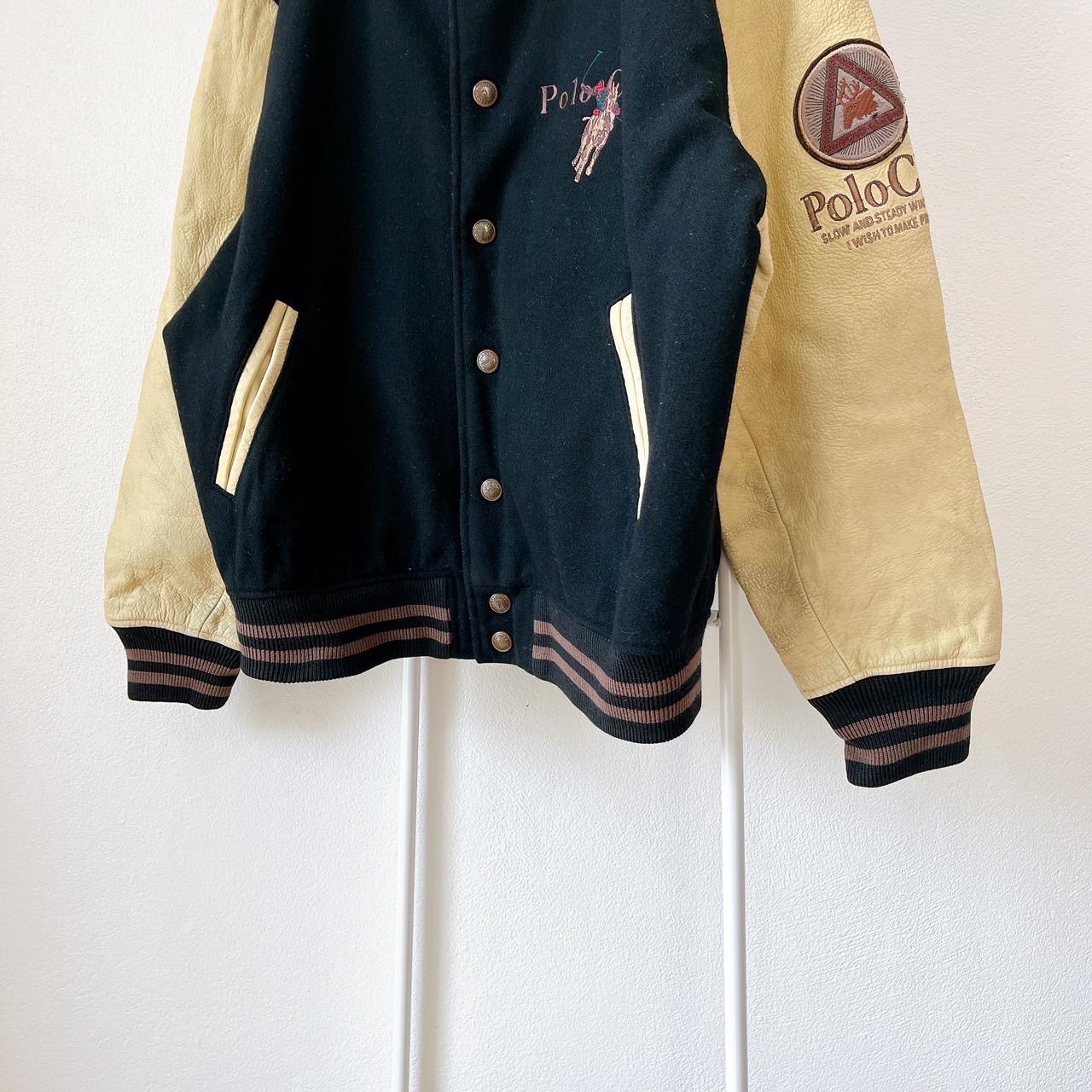Vintage 90s Polo Club Varsity Jacket: Embroidered Black XL - Etsy