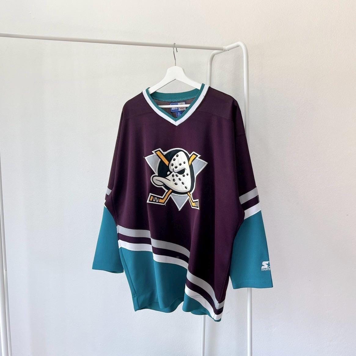 NHL マイティダックス ジャージ シャツ【 XL 】ヴィンテージ ワッペン ANAHEIM MIGHTY DUCKS ビッグサイズ アイスホッケー Bibian 比比昂 - NHL マイティダックス ジャージ シャツ【 XL