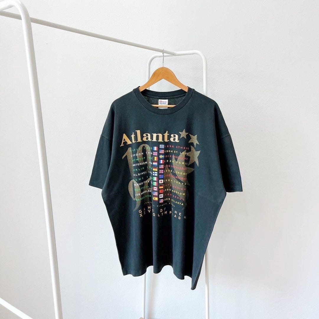 Vintage/ 90s/ Atlanta/ 1996/ Olympic/ Hanes/ Black/ T-shirt (XXL