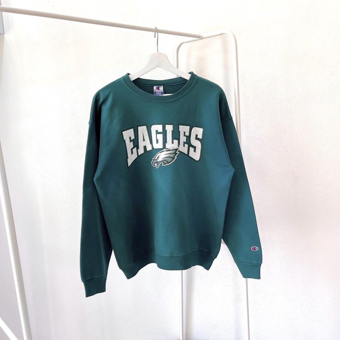 90s ヴィンテージスウェットトレーナー NFL EAGLES XLサイズ 緑 90s Philadelphia Eagles NFL Football, Champion Green