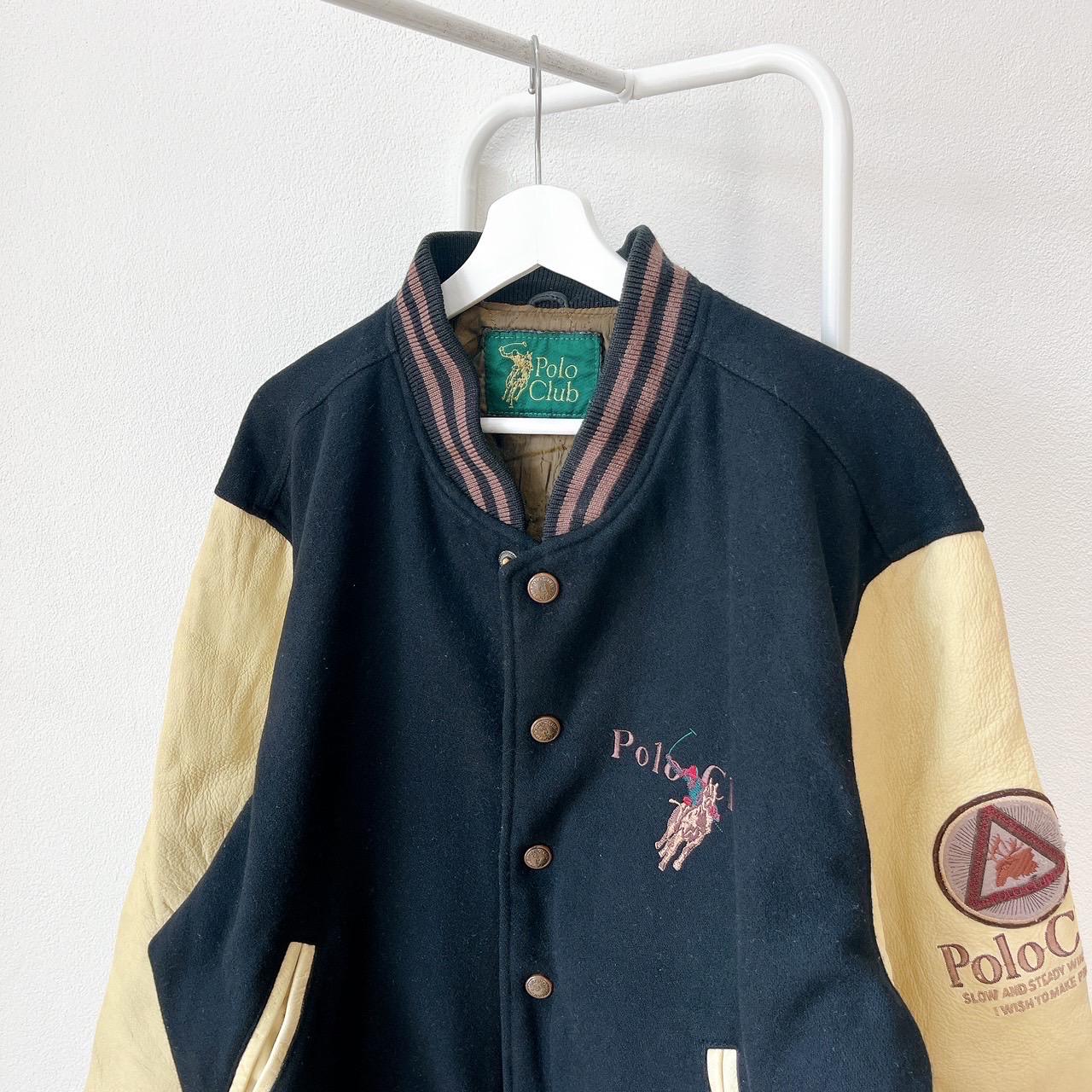 Vintage 90s Polo Club Varsity Jacket: Embroidered Black XL - Etsy