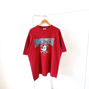 Vintage/ 90s/ Anaheim Ducks/ Mighty Ducks/ hockey/ Nutmeg mills/ red/ t-shirt/ XL