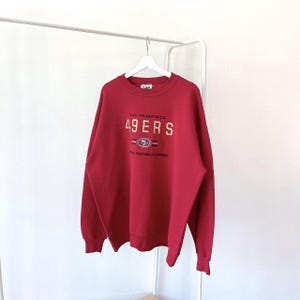 Sudadera roja bordada vintage de los años 90 de San Francisco/49ers/fútbol/Lee Sport/XL