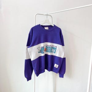 Vintage 80s/ Charlotte/ Hornets/ NBA/ basketball/ Made in USA/ vintage Nutmeg mills sweatshirt/ L