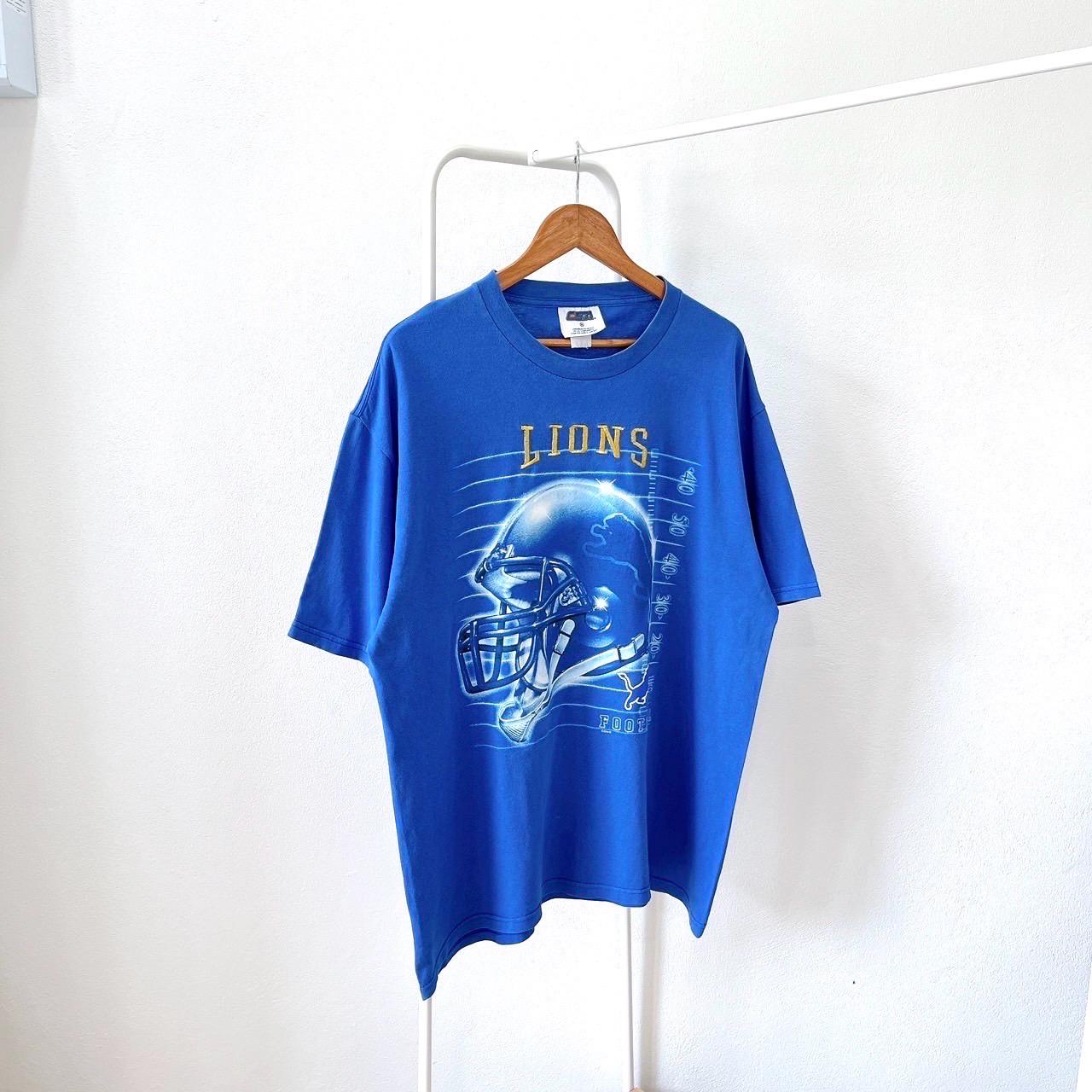 〜90s Detroit Newspaper T-shirt / セントマイケル Vintage 90s/ Detroit/ Lions/ NFL/ Vintage CSA Blue T-shirt (XL) - Etsy