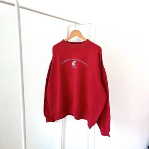 Vintage 90s/ Washington state/ Cougars/ vintage embroidery red sweatshirt/ XXL