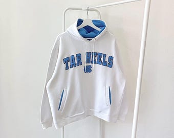 Années 2000 vintage/an 2000/Caroline du Nord/Talons goudronnés/Neuf/ Champs/blanc/sweat à capuche (L)