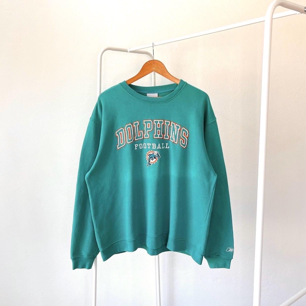 Vintage 00s Miami Dolphins NFL Football, Reebok Green Sweatshirt 