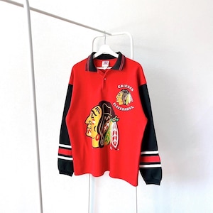 90s Chicago Blackhawks hockey, Team rated red sweatshirt (L)