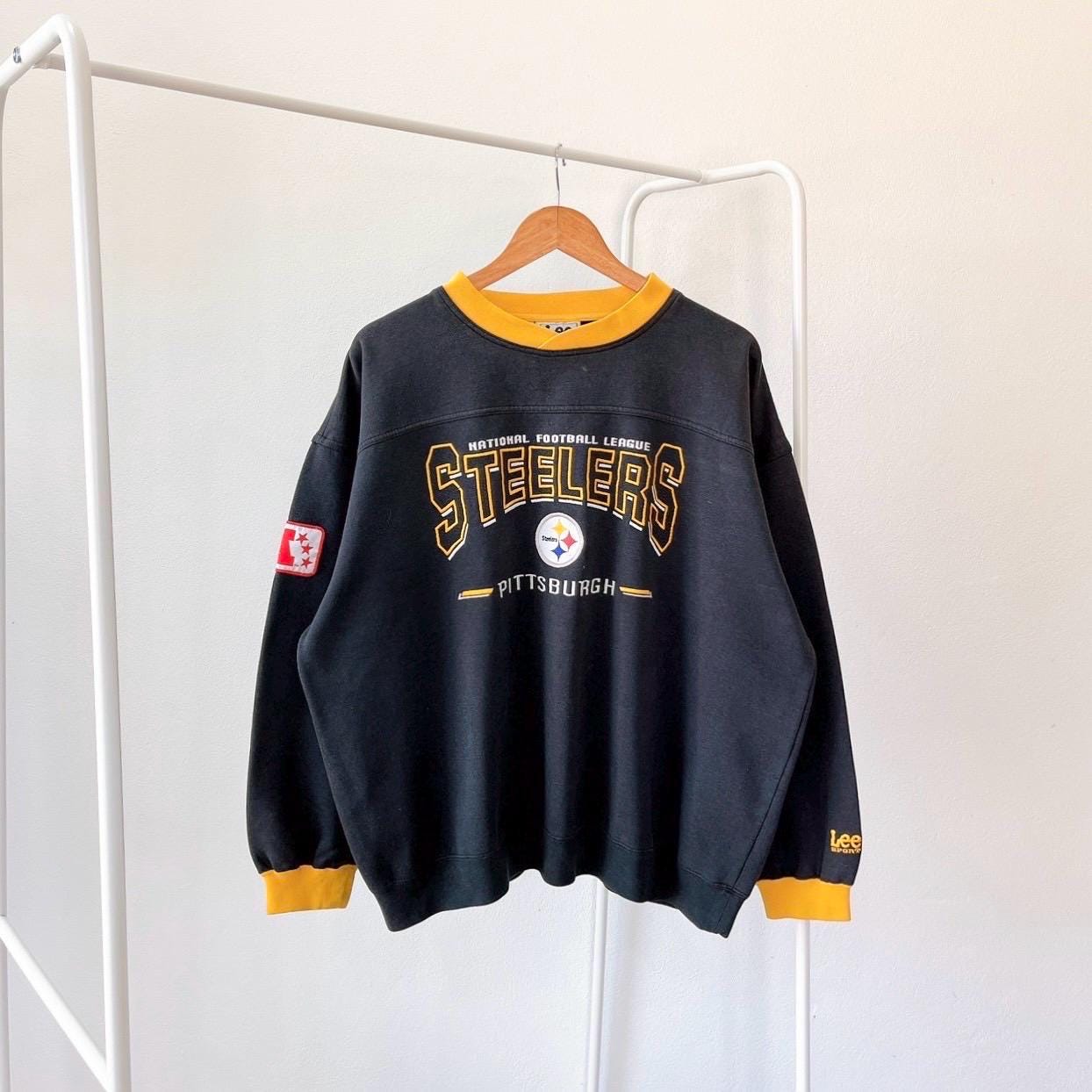 90s Pittsburgh Steelers NFL Football, Lee Black Sweatshirt (XL) - Etsy