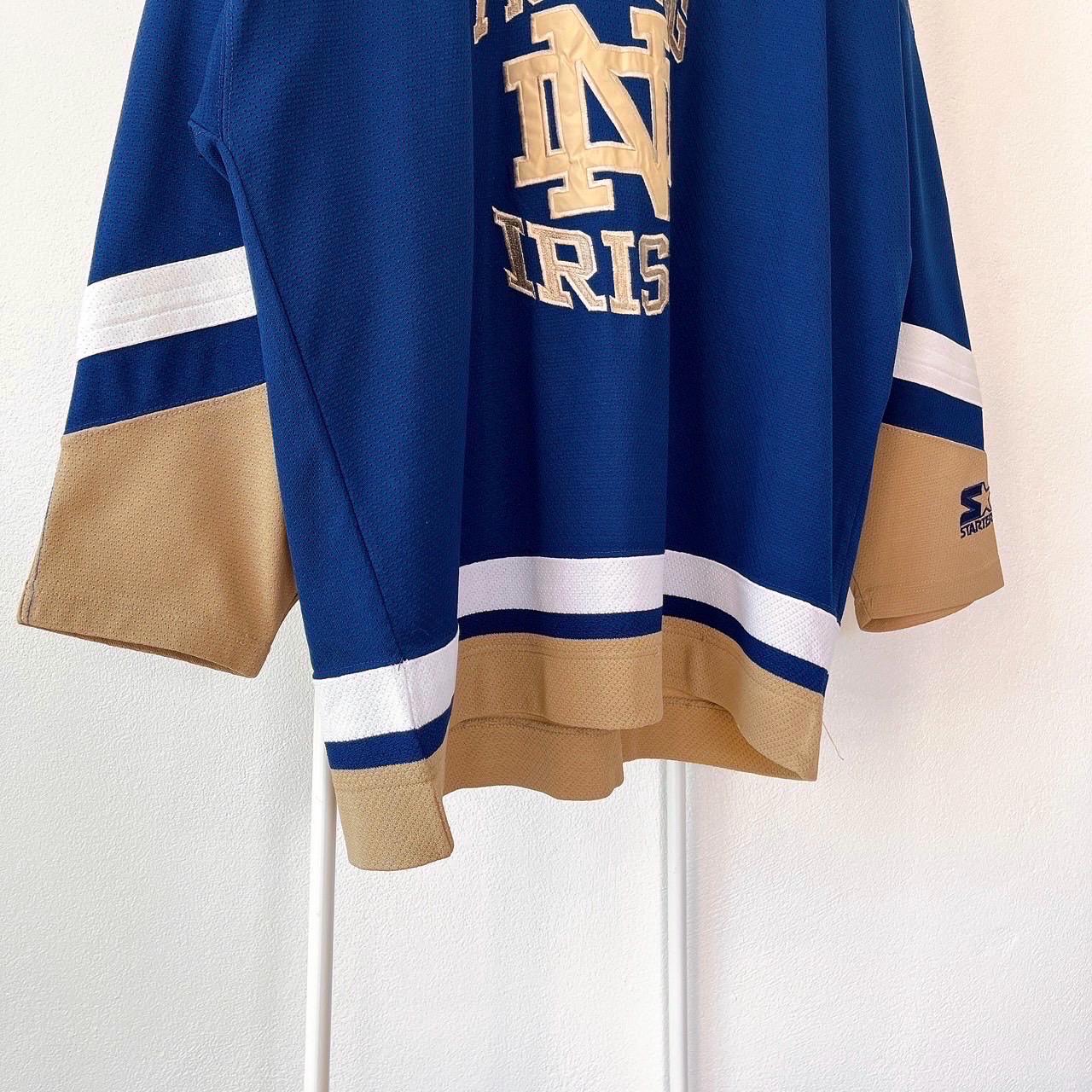 Maillot De Hockey Vintage Notre Dame Fighting Irish - Starter Bleu - Taille L Adulte - Occasion