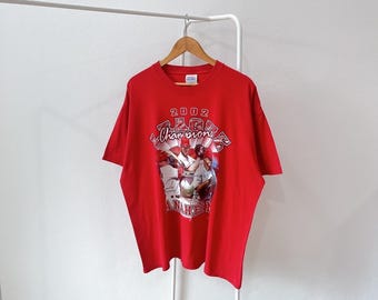 Camiseta vintage de los 2000, Anaheim, Angels, béisbol, 2002, Hanes, roja (XL)
